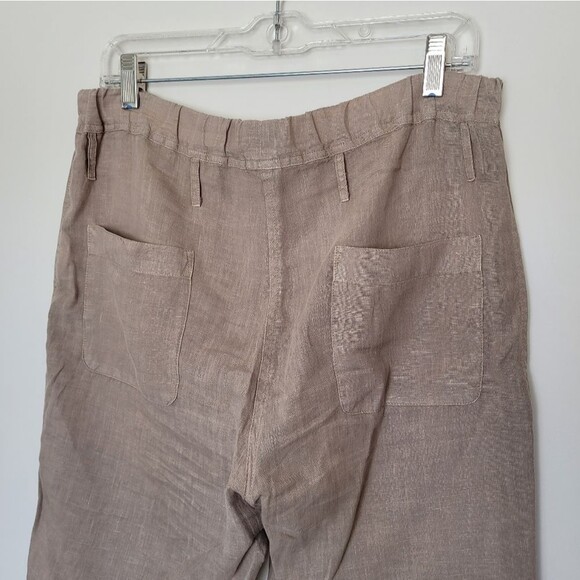 PHILO Italian Linen Pants Flowy Oversized Tan Brown Nuetral European Size 44 - Picture 7 of 10